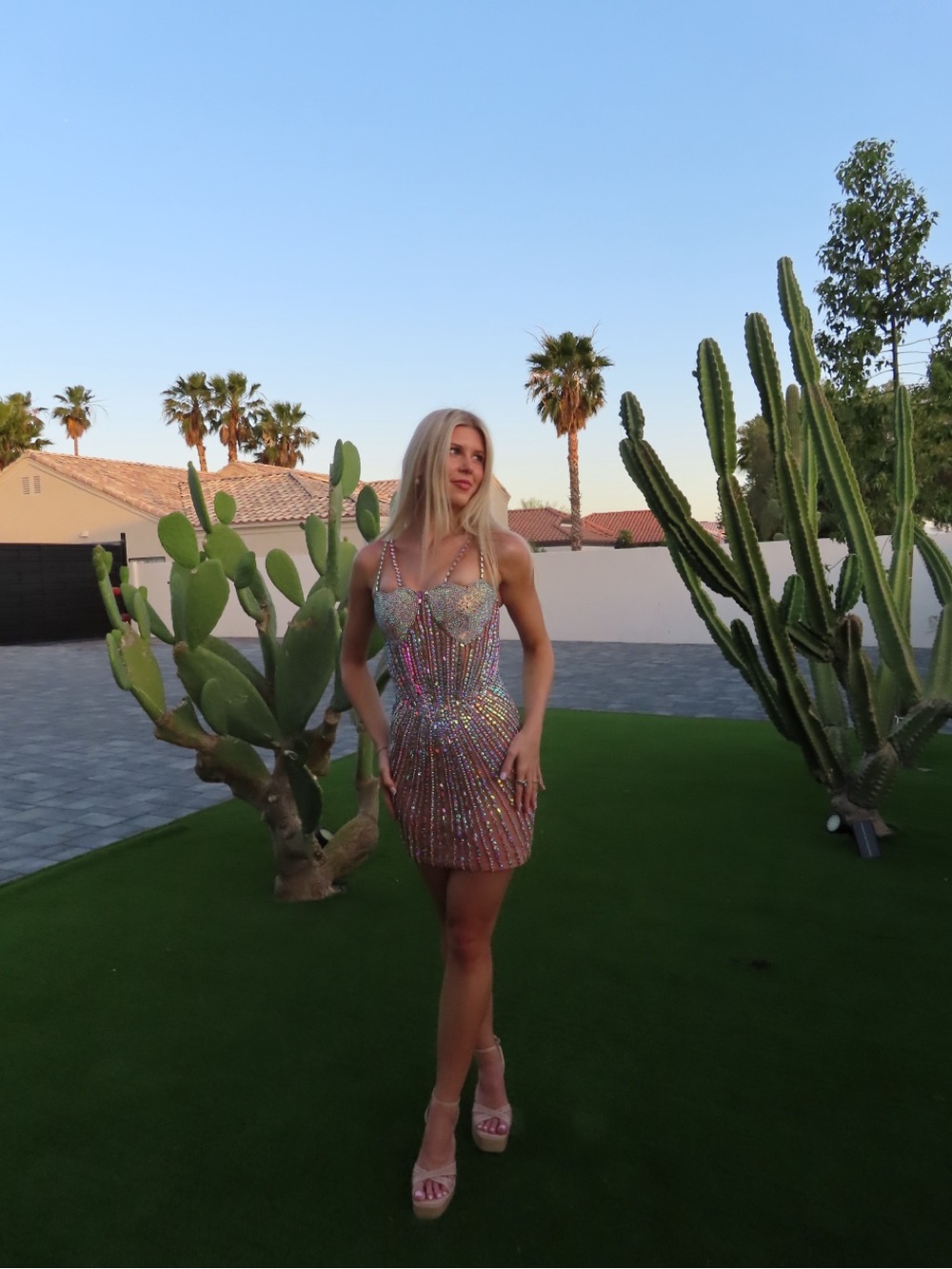 Portia & Scarlett Heart Neckline Embellished Mini Dress - Picture 11 of 11